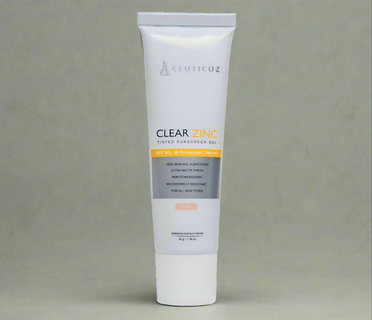 Ceuticoz Clear Zinc Tinted Sunscreen gel, Ivory 1